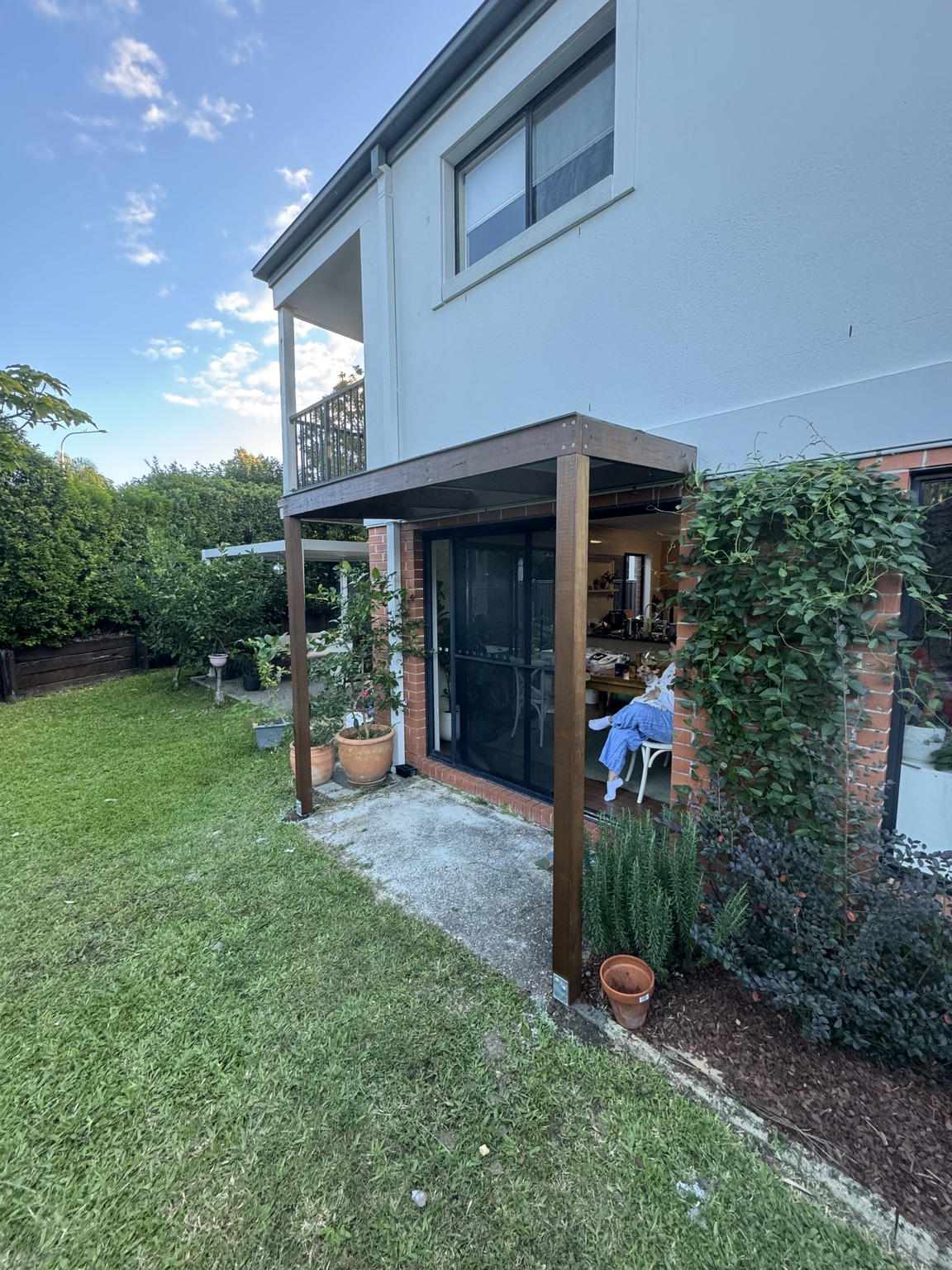Outdoor timber patio structure